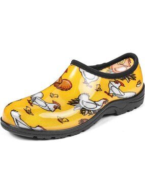 🆕Women's Yellow Chicken Garden Shoes Slip-On Outdoor Clogs Rain Shoes Casual